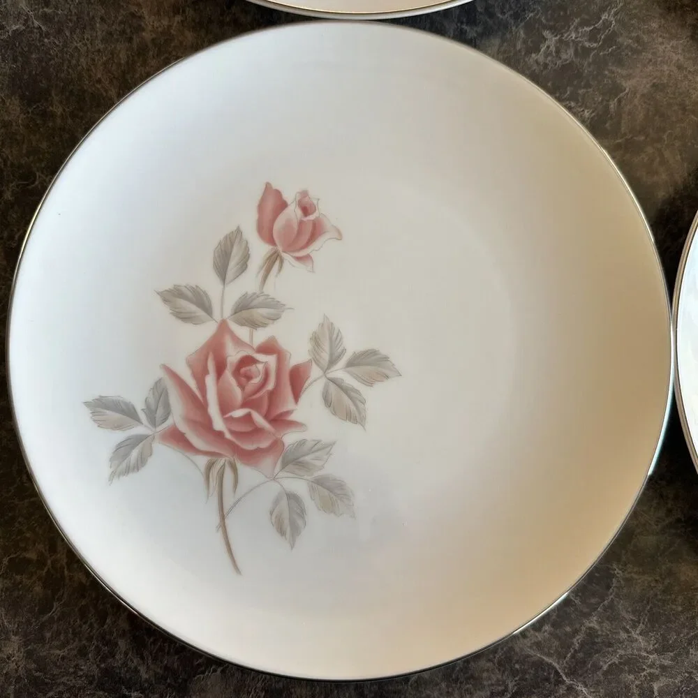 Set Of 4 Noritake China‎ Rosemist 6225 Salad Plates 8.25”